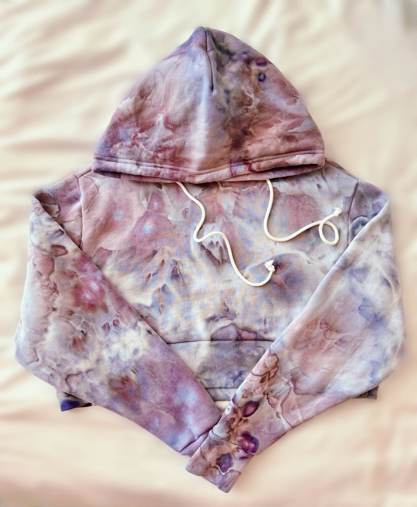 Women’s Cropped Hoodie – Hand Ice - Dyed - OB Tie Dye -