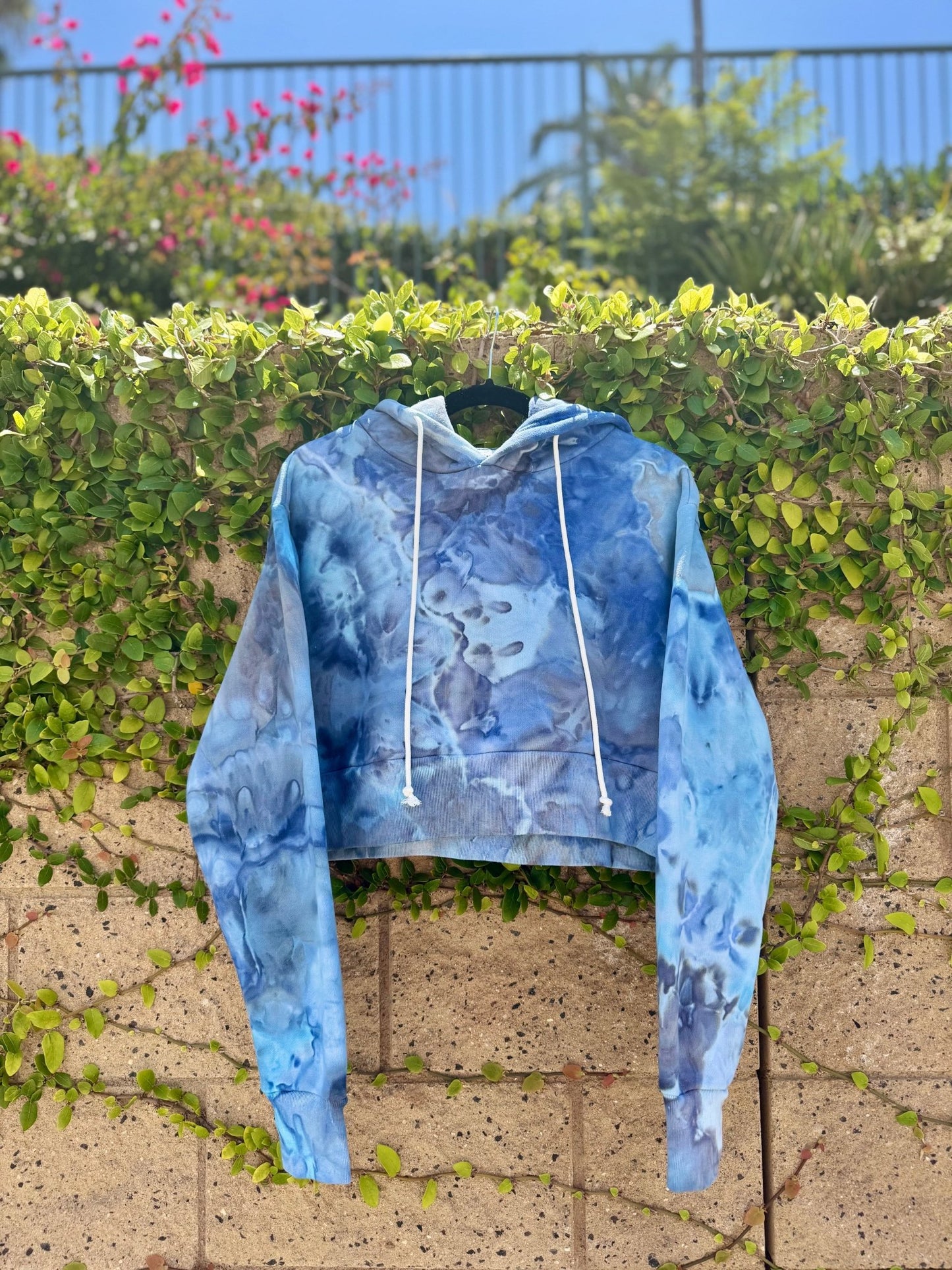 Women’s Cropped Hoodie – Hand Ice - Dyed - OB Tie Dye -