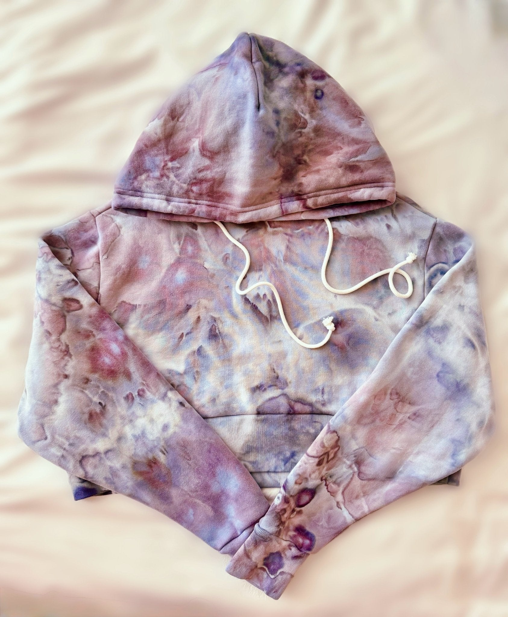 Women’s Cropped Hoodie – Hand Ice - Dyed - OB Tie Dye - 