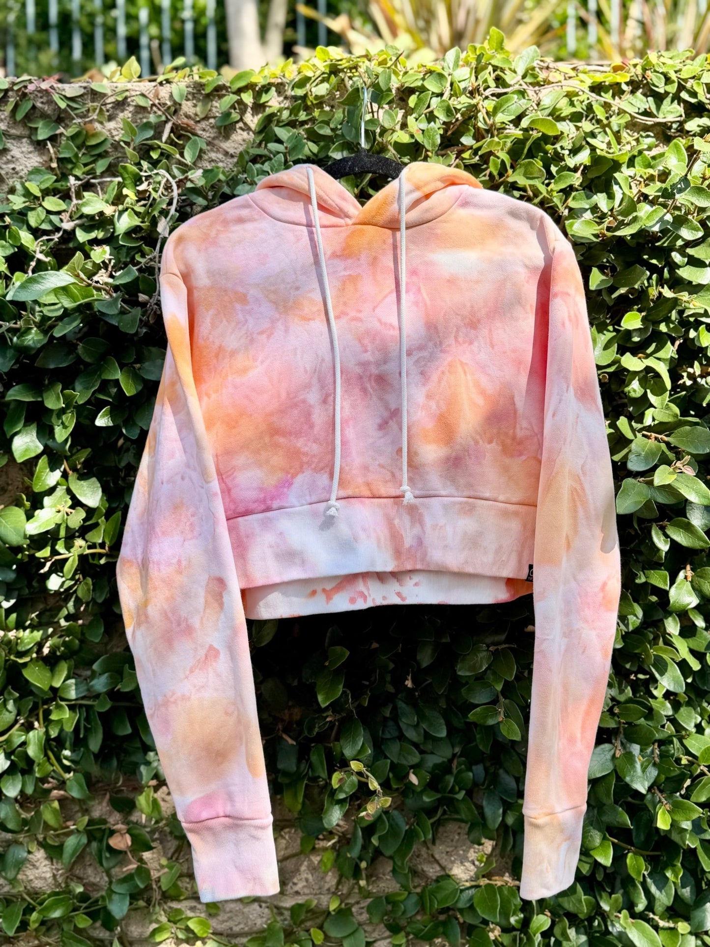 Women’s Cropped Hoodie – Hand Ice - Dyed - OB Tie Dye - 