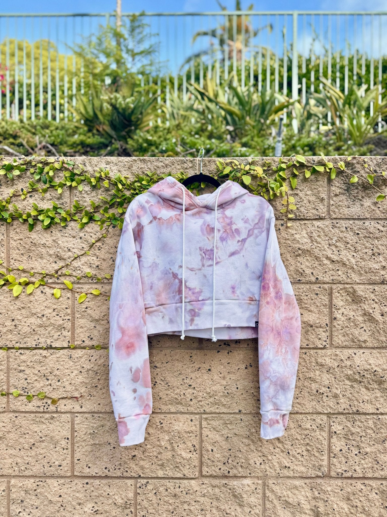 Women’s Cropped Hoodie – Hand Ice - Dyed - OB Tie Dye - 