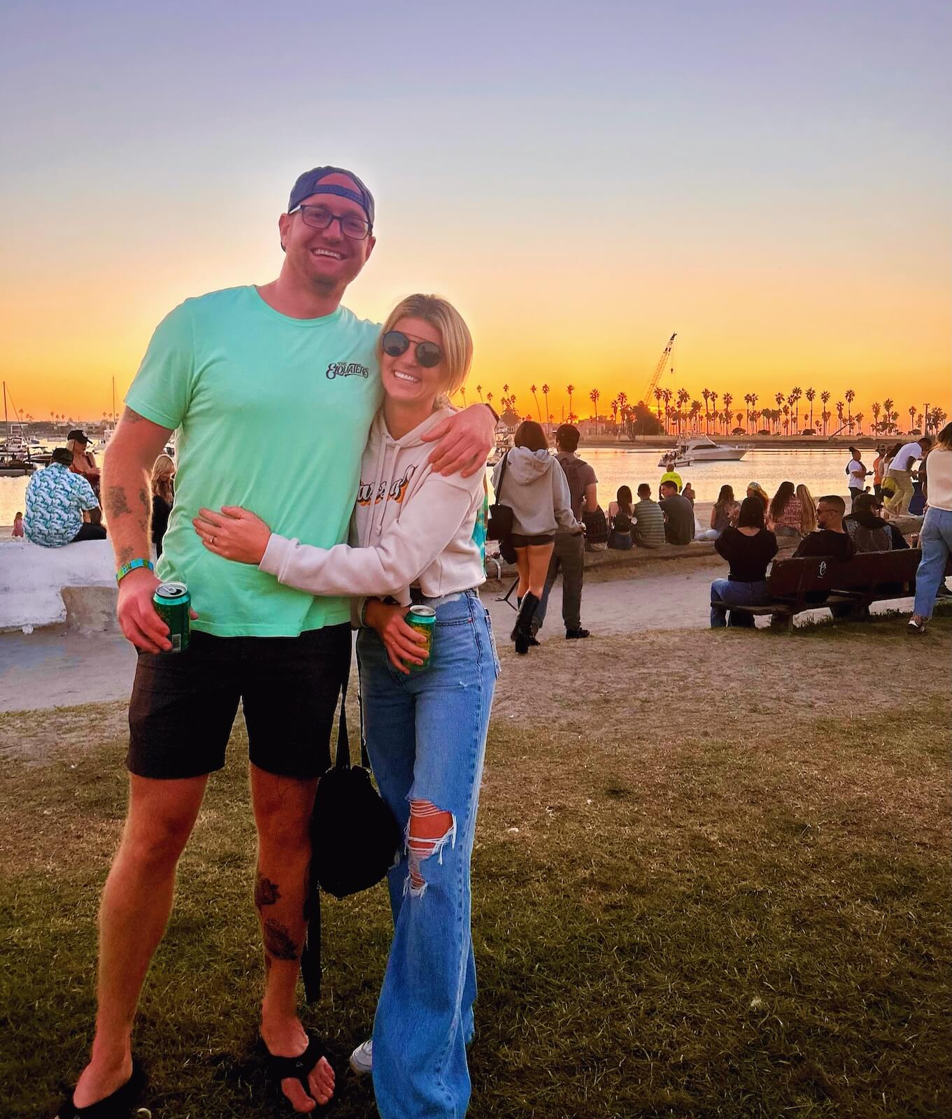 OB Tie Dye founders Jamie and Collin at Bayfest San Diego representing their handmade ice-dyed clothing brand