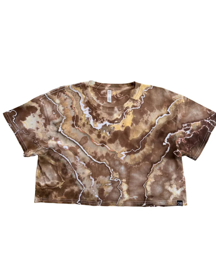 One-of-One Ice-Dyed Crop Tee (L), San Diego Padres Brown & Gold