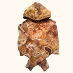 Hand-dyed ice dye cropped hoodie with organic, coastal-inspired color pattern