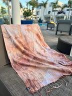 Hand-dyed ice dye hand dyed turkish beach towel oversized 72x40 100 cotton quick dry sand free with organic, coastal-inspired color pattern
