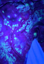 One-of-One Ice-Dyed Sweatpants (M), Violet & Mint, Glows Under Blacklight
