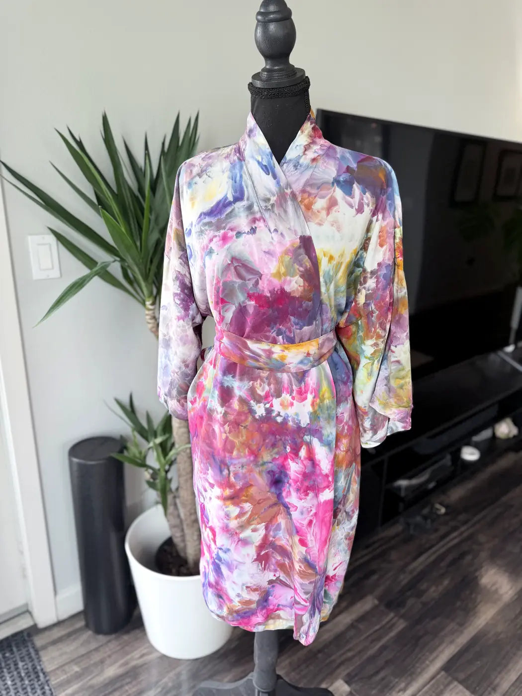 Hand Ice-Dyed Kimono Robe