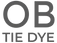 Square OB TIE DYE logo in grey font on transparent background