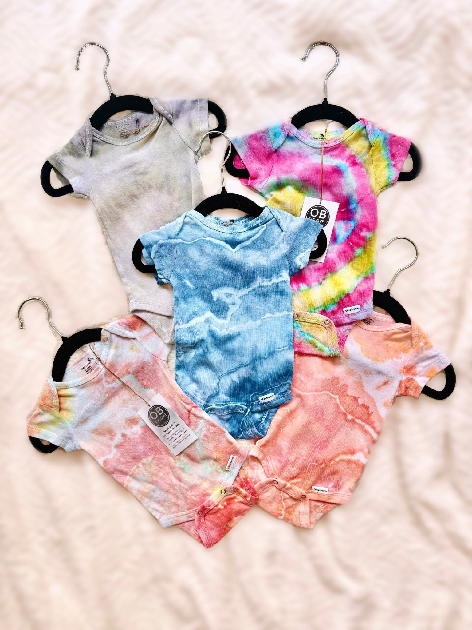 Baby Onesie — Hand - Dyed in San Diego - OB Tie Dye - 